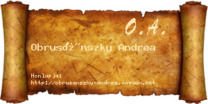 Obrusánszky Andrea névjegykártya